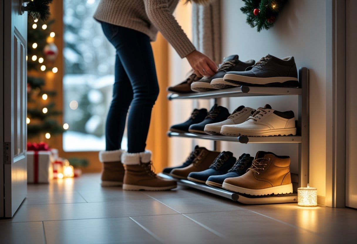 Sådan skaber du orden i julekaosset med et funktionelt skostativ